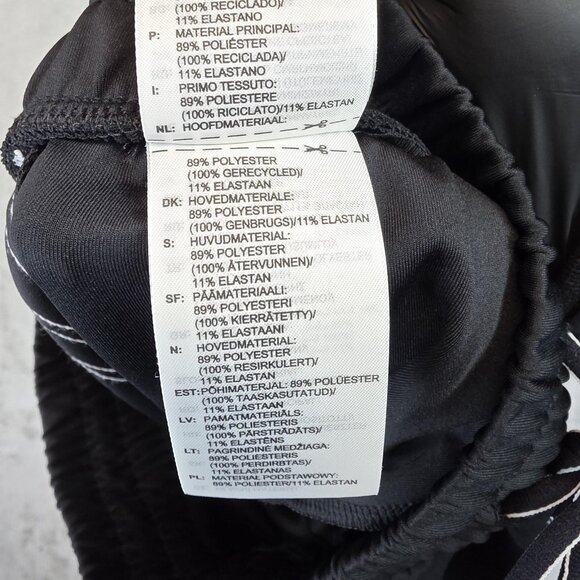 Adidas Jogger Pants Womens Small Black White 3 Stripes Track Athletic Stretch - Picture 8 of 15